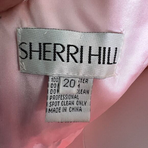Sherri Hill Size 20 Gown Beaded Fit and Flare Formal Maxi Dress Light Pink - Picture 4 of 9